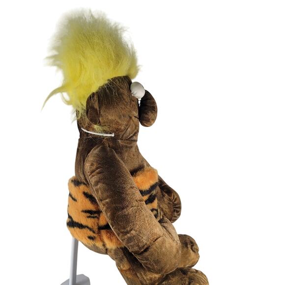 Chosun Caveman Troll Plush 16" Yellow Hair Tiger Print Outfit Stuffed Toy VTG - Picture 13 of 13